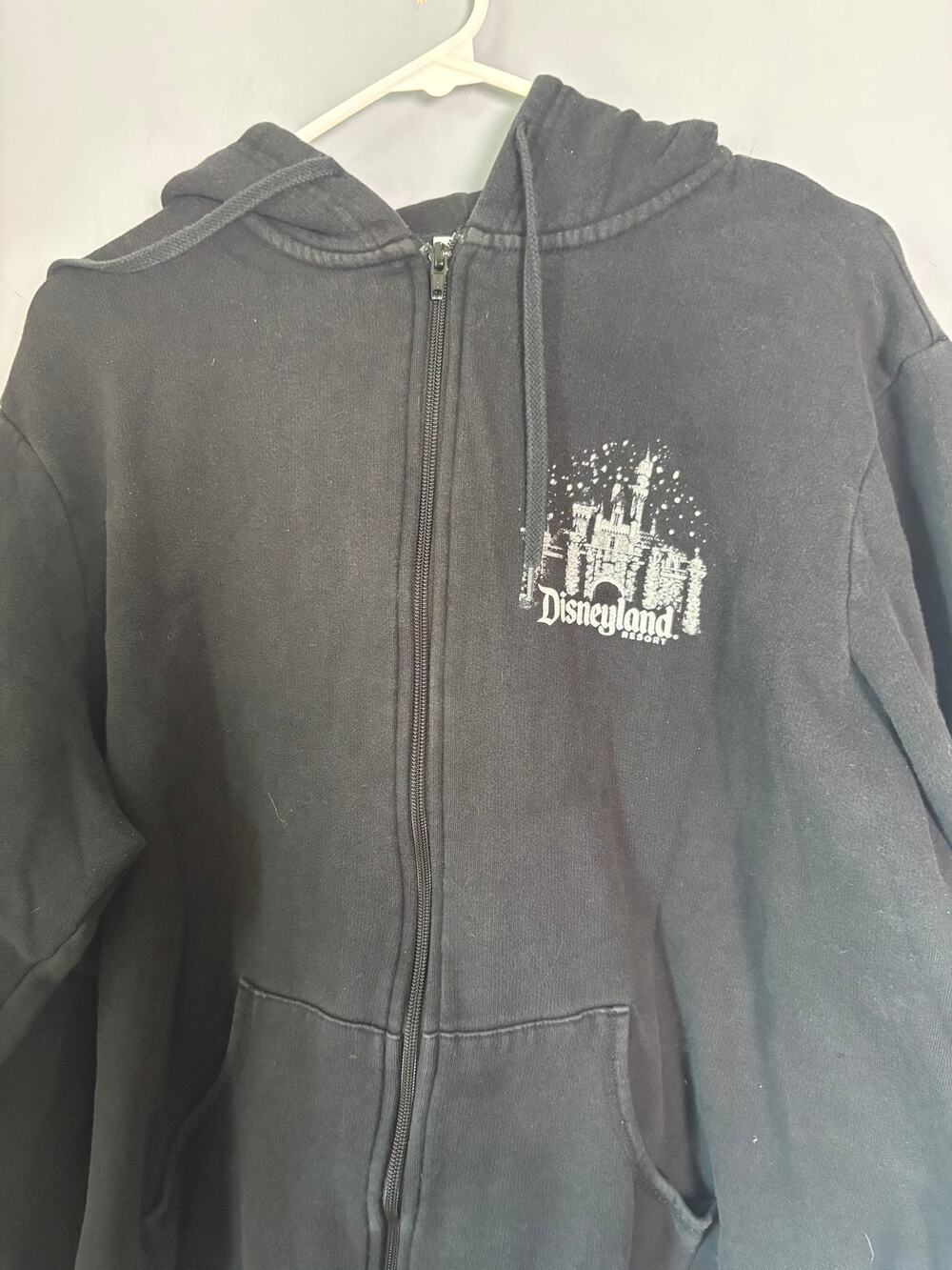 Disney Parks Men’s Black Disneyland Resort Zip Up Hoodie Size 2XL